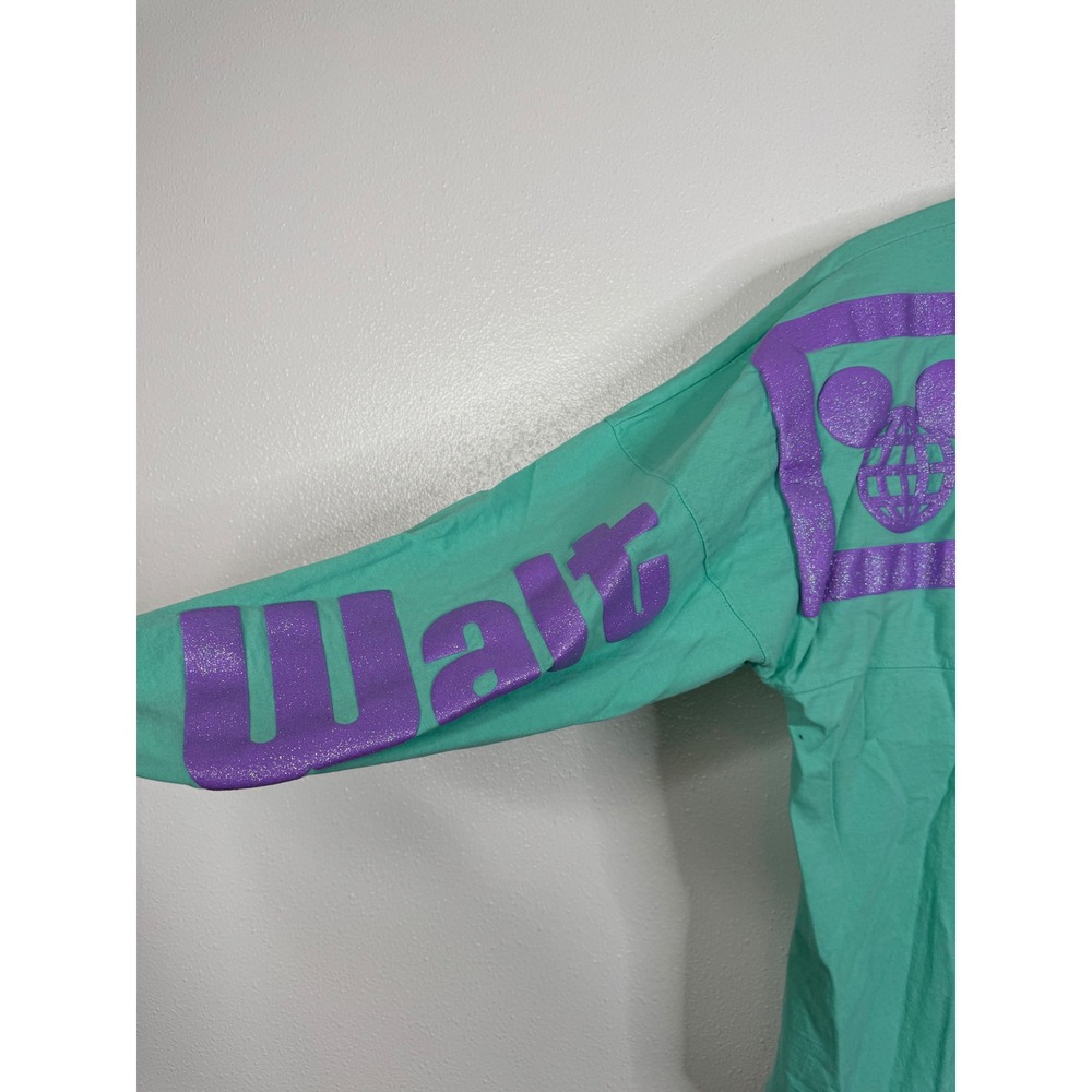 Disney Parks Spirit Jersey Walt Disney World Seafoam Green Purple Glitter Mens M - Picture 3 of 7